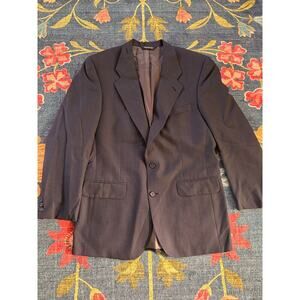 Authentic Vintage Burberry Men's Striped Blazer / Suit Jacket *See Measurements*